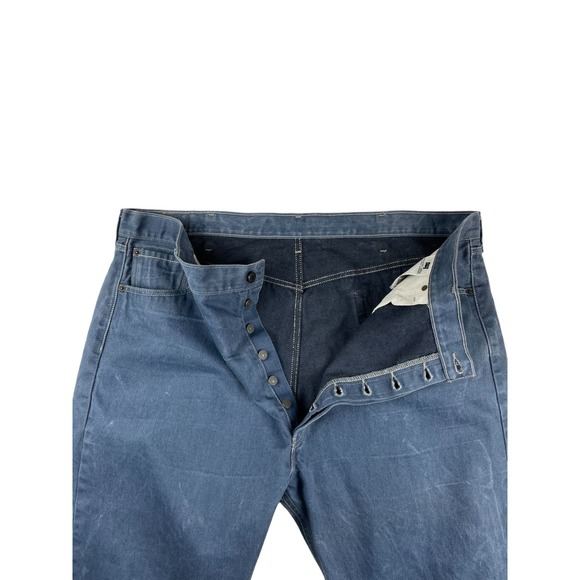Levi's Men's 501 Straight Leg Jeans Size 46x32 Button Fly Light Blue A0133 - Picture 4 of 12